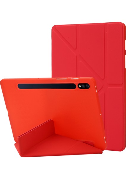 Samsung Galaxy Tab S9+ Tablet Kılıfı Silikon+ Pu Deri Flip Kapak Otomatik Uyandırma / Uyku Işlevi (Yurt Dışından)