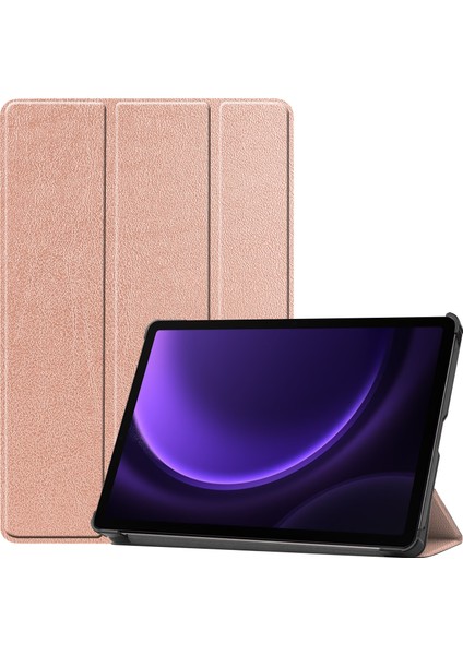 Samsung Galaxy Tab S9 Fe Kılıf Üç Katlı Stand Pu Deri Tablet Kapak (Yurt Dışından)