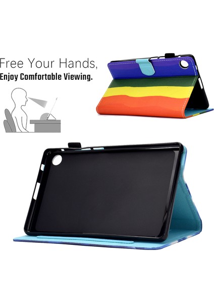 Samsung Galaxy Tab A9 Koruyucu Kılıf Dikiş Pu Deri+Tpu Tablet Kart Yuvalı Kapak (Yurt Dışından) modelleri