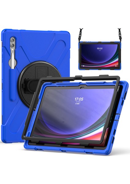Samsung Galaxy Tab S9 Ultra X910 / S8 Ultra X900 / X906 Pc+Silikon Tablet Kılıf El Bant Kickstand Strap ile (Yurt Dışından) modelleri