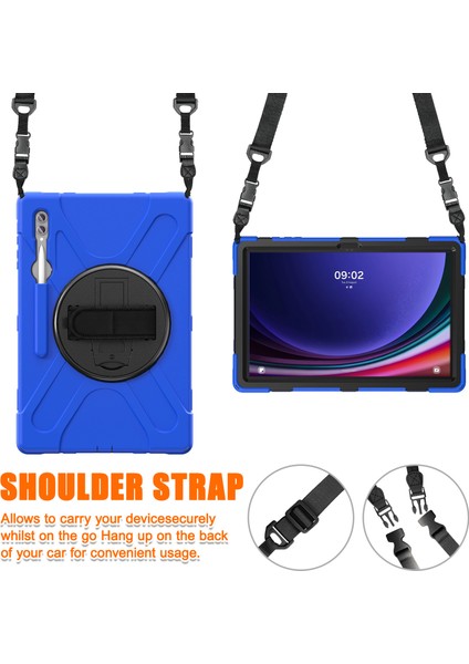 Samsung Galaxy Tab S9 Ultra X910 / S8 Ultra X900 / X906 Pc+Silikon Tablet Kılıf El Bant Kickstand Strap ile (Yurt Dışından) fırsatları