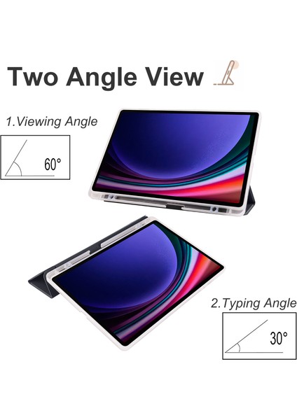 Samsung Galaxy Tab S9+ Şok Geçirmez Tablet Kılıf Pu+ Şeffaf Tpu Pen Yuvası ile Arka Kapak (Yurt Dışından)