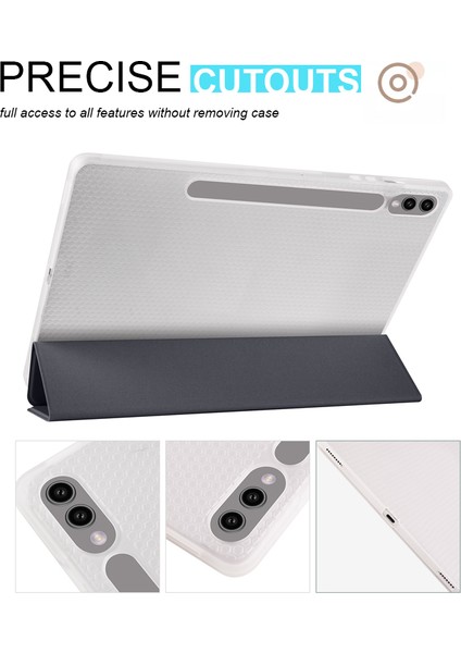 Samsung Galaxy Tab S9+ Şok Geçirmez Tablet Kılıf Pu+ Şeffaf Tpu Pen Yuvası ile Arka Kapak (Yurt Dışından)