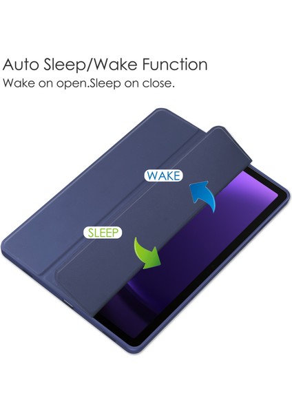 Samsung Galaxy Tab S9 Fe Tablet Kılıfı Deri+Tpu+Akrilik Stand Kapağı Kalem Yuvası (Yurt Dışından)