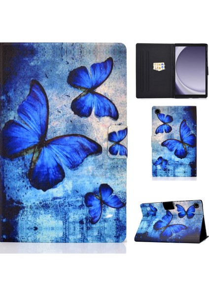 Samsung Galaxy Tab A9 Kılıfı Kart Tutuculu, Çizilmez Pu+Tpu Tablet Kapaklı (Yurt Dışından)