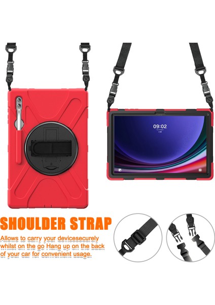 Samsung Galaxy Tab S9 Ultra X910 / S8 Ultra X900 / X906 Pc+Silikon Tablet Kılıf El Bant Kickstand Strap ile (Yurt Dışından) fırsatları