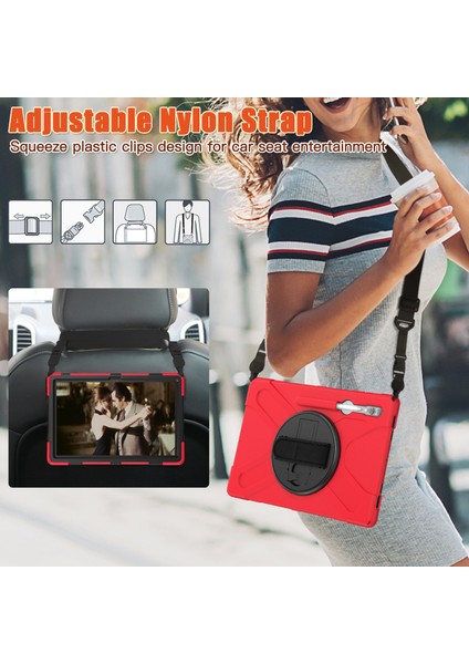 Samsung Galaxy Tab S9 Ultra X910 / S8 Ultra X900 / X906 Pc+Silikon Tablet Kılıf El Bant Kickstand Strap ile (Yurt Dışından) indirimleri