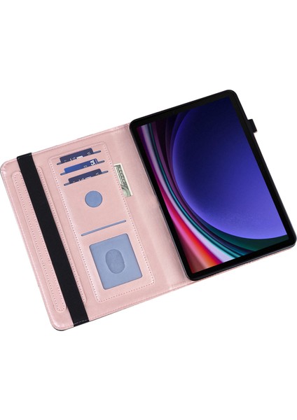 Samsung Galaxy Tab S9 Case Çiçek Basılı Pu Deri Tablet Stand Kapağı (Yurt Dışından)