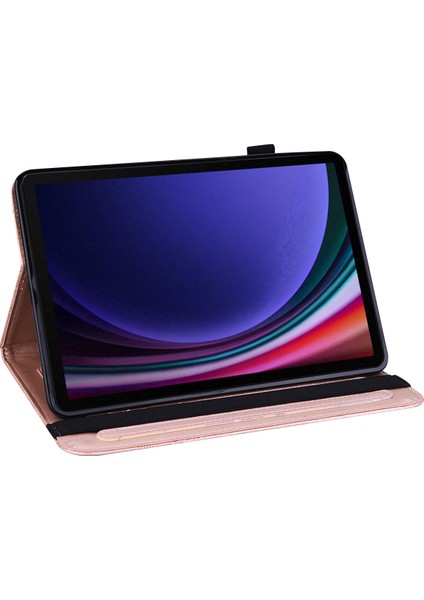 Samsung Galaxy Tab S9 Case Çiçek Basılı Pu Deri Tablet Stand Kapağı (Yurt Dışından)