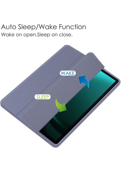 Samsung Galaxy Tab S9 Fe Plus Şeffaf Kılıf Kalem Yuvası Tablet Üç Katlı Stand Kapağı (Yurt Dışından) modelleri