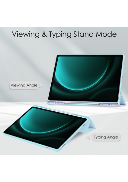 Samsung Galaxy Tab S9 Fe Plus Şeffaf Kılıf Kalem Yuvası Tablet Üç Katlı Stand Kapağı (Yurt Dışından) fiyatları