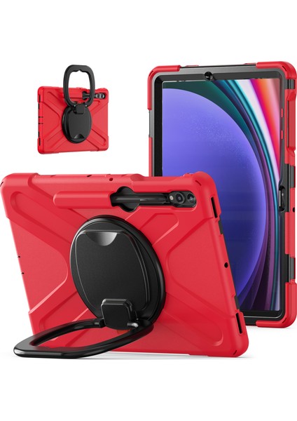 Samsung Galaxy Tab S7+ / S8+ / S9+ / S7 Fe Pc+ Silikon Koruyucu Kılıf Dönen Kickstand Serimli Tablet Kapak Tasar Tasarım (Yurt Dışından)