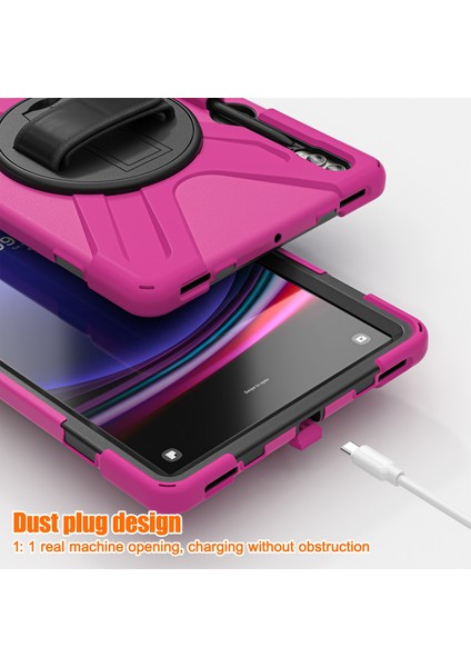 Samsung Galaxy Tab S7+ / S8+ / S9+ / S7 Fe Bilek Kayışı Tablet Kılıf Anti-Çizelge Pc+ Silikon Kickstand Cover (Yurt Dışından) modelleri