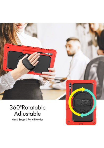 Samsung Galaxy Tab S9 Ultra (SM-X910 / X916B / X918U) Şok Geçirmez Kasa Pc+Silikon Tablet Kickstand Kapak Pet Screen Film (Yurt Dışından) fiyatları
