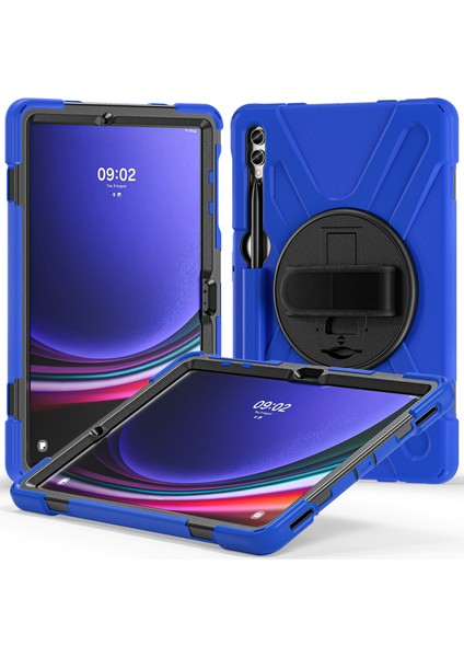 Samsung Galaxy Tab S7+ / S8+ / S9+ / S7 Fe Bilek Kayışı Tablet Kılıf Anti-Çizelge Pc+ Silikon Kickstand Cover (Yurt Dışından)