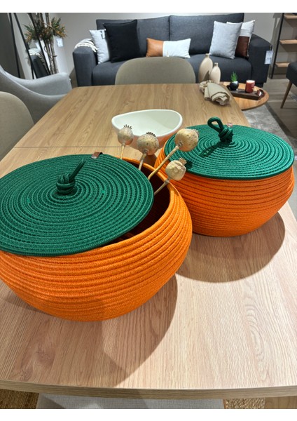 Balkabağı Yılbaşı Özel Hediyelik 2'li Dekoratif Sepet fiyatları