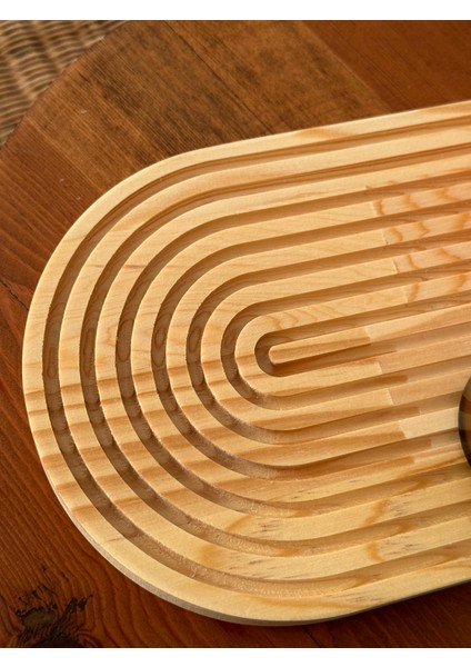 Sunum Tepsisi Ahşap Oymalı Yarım Gökkuşağı Dekoratif Tepsi Sunum Tepsisi Ahşap Stand Büyük Boy fiyatları