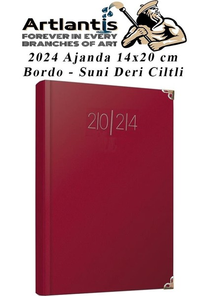 2024 Ajanda Bordo 14 x 20 cm Çizgili 1 Adet Günlük Planlayıcı Suni Deri Ciltli Ajanda 2024 Ofis Okul Büro