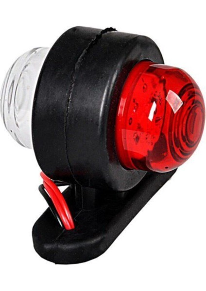 Mini Takoz Tek Ledli Kırmızı-Beyaz 12V-24V