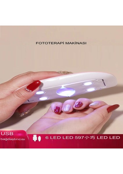 Ev Tipi Taşınabilir Uv LED Tırnak Kurutucu Oje Kurutucu Xolo Mini 6W 6 LED modelleri