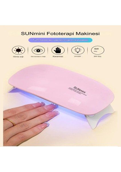 Ev Tipi Taşınabilir Uv LED Tırnak Kurutucu Oje Kurutucu Xolo Mini 6W 6 LED fırsatları