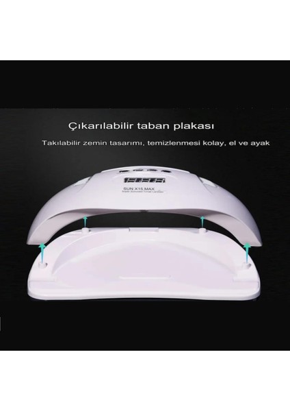 Sun X15 Max Pro Uv LED Dijital 135W 45 LED Profesyonel Tırnak Kurutucu Protez Tırnak Kalıcı Oje Poly Gel modelleri