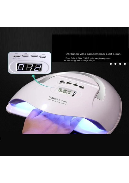 Sun X15 Max Pro Uv LED Dijital 135W 45 LED Profesyonel Tırnak Kurutucu Protez Tırnak Kalıcı Oje Poly Gel fırsatları