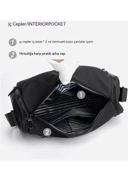 Yeni Erkek Çapraz Omuz Postacı Çantası Açık Eğlence Erkek Çapraz Omuz Çantası Su Geçirmez Niş Minimalist Erkek Omuz Çantası (Yurt Dışından)