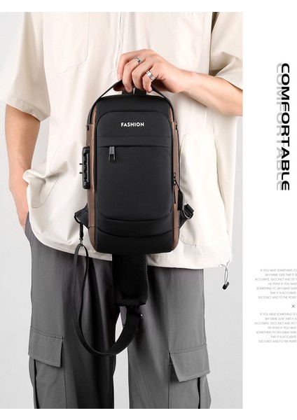 Lokomotif Çantası Erkek Çantası Çapraz Göğüs Çantası Hong Kong Fengchao Marka Şifre Kilidi Hırsız Spor Araba Çantası Erkek Omuz Çantası (Yurt Dışından) fiyatları