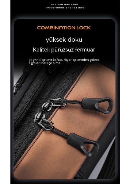 Yeni Erkek Göğüs Çantası Crossbody Çantası Omuz Çantası Büyük Kapasiteli Çanta Gündelik Çok Fonksiyonlu Sırt Çantası Su Geçirmez Göğüs Çantası (Yurt Dışından)