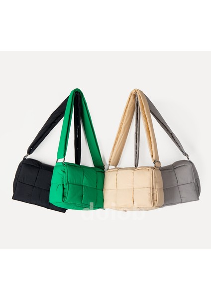 2023 Erken Sonbahar Yeni Stil Taze Edebi Çapraz Vücut Küçük Kare Çanta Kadın Niş Üst Düzey Dokuma Ekose Naylon Omuz Çantası (Yurt Dışından) indirimleri