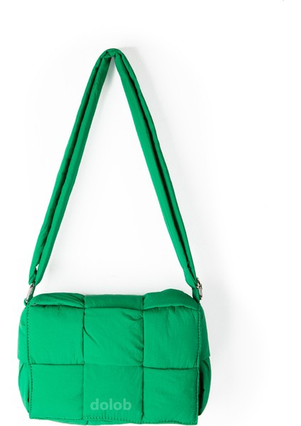 2023 Erken Sonbahar Yeni Stil Taze Edebi Çapraz Vücut Küçük Kare Çanta Kadın Niş Üst Düzey Dokuma Ekose Naylon Omuz Çantası (Yurt Dışından)