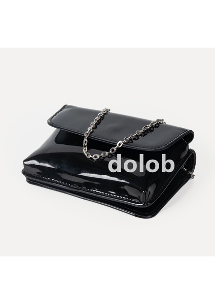 Kadınlar Için Çantalar 2023 Yeni Parlak Rugan Doku Mini Crossbody Küçük Kare Çanta Moda Basit Zincirli Ruj Çantası (Yurt Dışından)