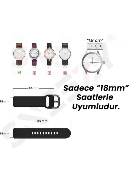 Huawei Watch Gt4 41MM Ile Uyumlu 18MM Purelux Soft Tokalı Silikon Kordon modelleri