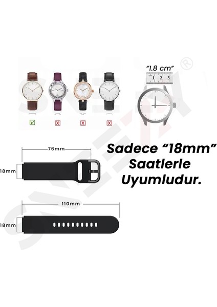 Huawei Watch Gt4 41MM Ile Uyumlu 18MM Purelux Soft Tokalı Silikon Kordon