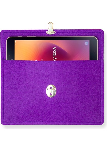 Mor Renk Keçe Tablet Taşıma El Çantası