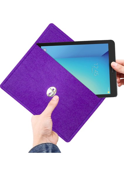 Mor Renk Keçe Tablet Taşıma El Çantası
