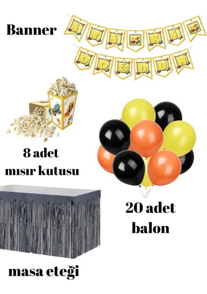 Inşaat Tema 20 Adet Balon banner Mısır Kutu Masa Etekli Tamamlayıcı Parti Seti fiyatları