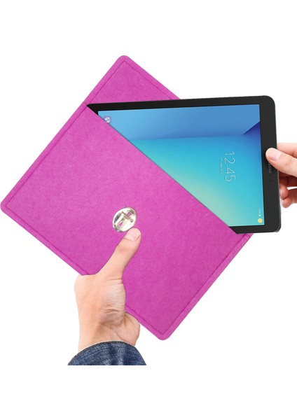 Pembe Renk Keçe Tablet Taşıma El Çantası