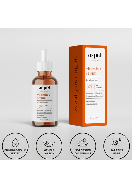 Aydınlatıcı ve Ton Eşitleyici C Vitamini Serum 30 ml