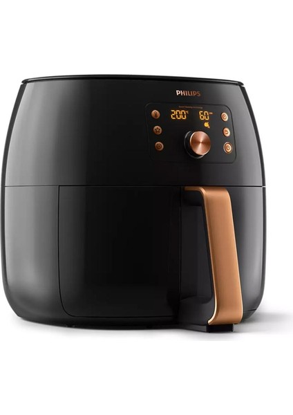 Xxl 7,3 Litre Ultra Premium Airfryer Siyah Bakır - Yeni Seri - LUCİOLE BEYAZ LAMBADER HEDİYE!