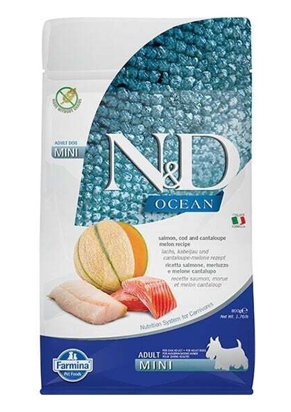 Nd Ocean Somon ve Morina Balıklı Mini Yetişkin Köpek Maması 800 gr