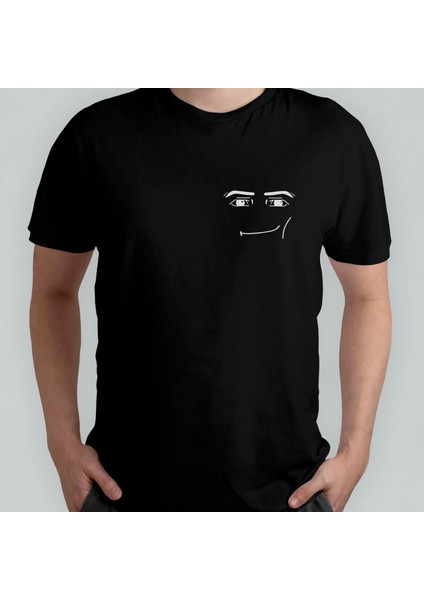 Roblox Man Face %100 Pamuklu Bisiklet Yaka T-Shirt Model - 1