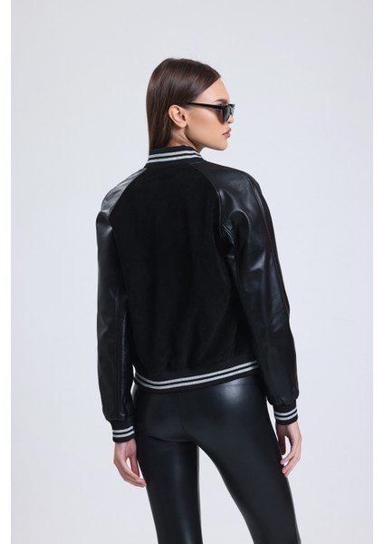 Kadın Deri Spor Mont modelleri