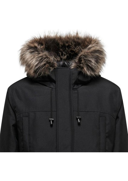 Erkek Parka Siyah 22027557 Onsfuture Faux Fur