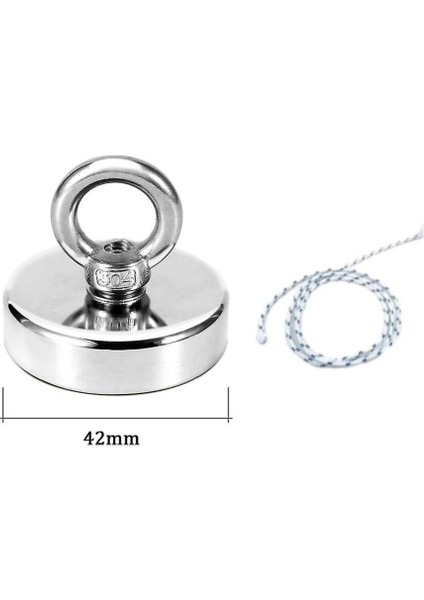 Güçlü Halkalı Neodyum Pot Mıknatıs - 42MM Çap - Kanca Kurtarma Mıknatısı Fishing Magnet