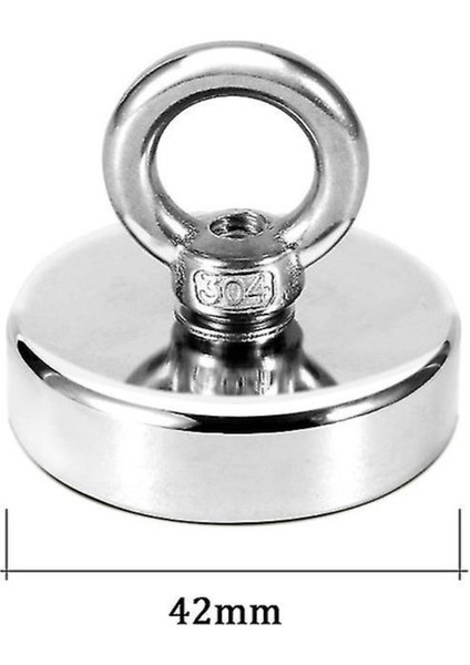 Güçlü Halkalı Neodyum Pot Mıknatıs - 42MM Çap - Kanca Kurtarma Mıknatısı Fishing Magnet