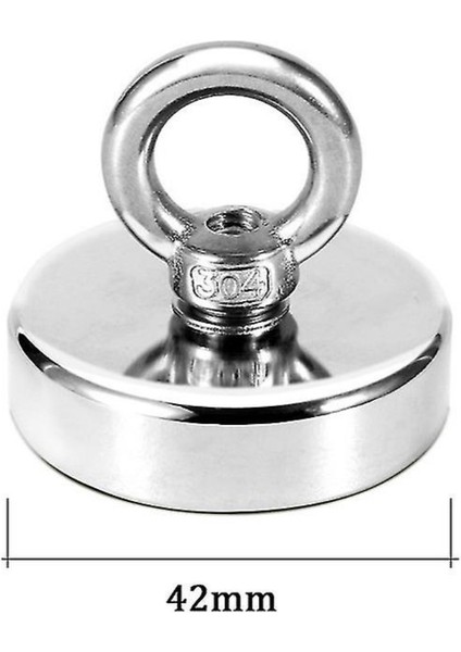 Güçlü Halkalı Neodyum Pot Mıknatıs - 42MM Çap - Kanca Kurtarma Mıknatısı Fishing Magnet