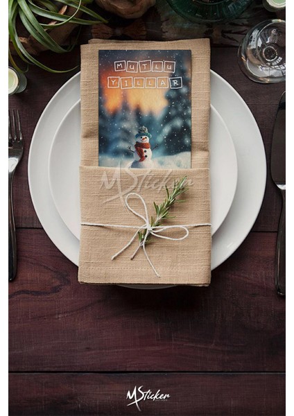 Yılbaşı Hediye Kartı 16 Adet Arkasına Not Yazılabilir Yeni Yıl Tebrik Kartı Özel Dokulu Kağıt indirimleri