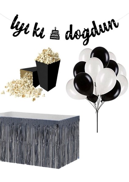 Siyah-Beyaz 20 Adet Balon banner Mısır Kutu Masa Etekli Tamamlayıcı Parti Seti fiyatları